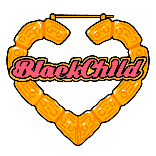 Heart Shaped "BlackChild" Bamboo Hoops