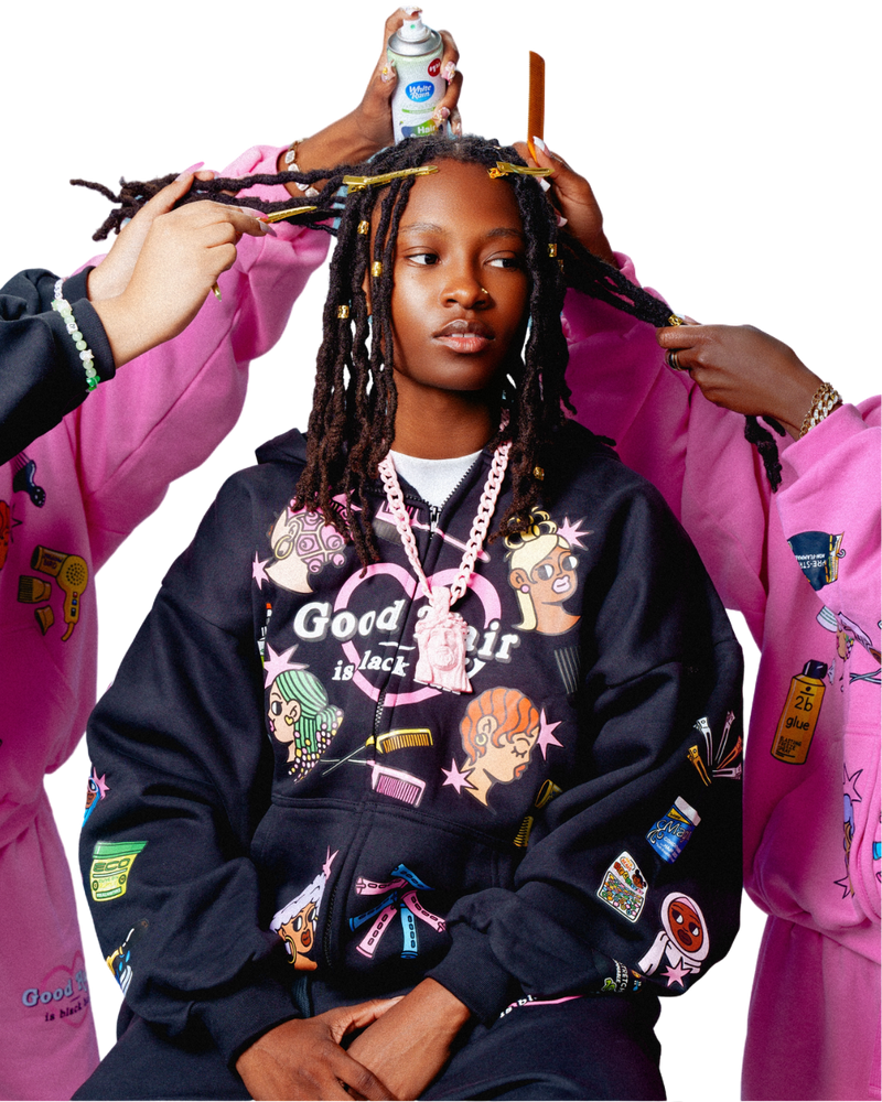 'Good Hair' Hoodie (black)