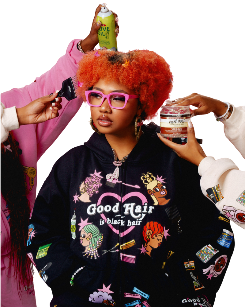 'Good Hair' Hoodie (black)