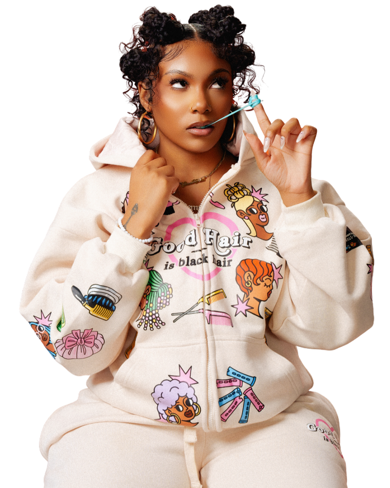 'Good Hair' Hoodie (cream)