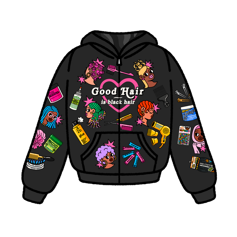 'Good Hair' Hoodie (black)
