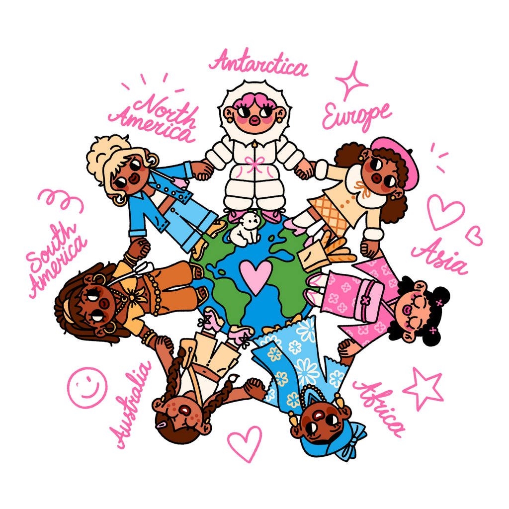 'Around The World' Hoodie (pink)