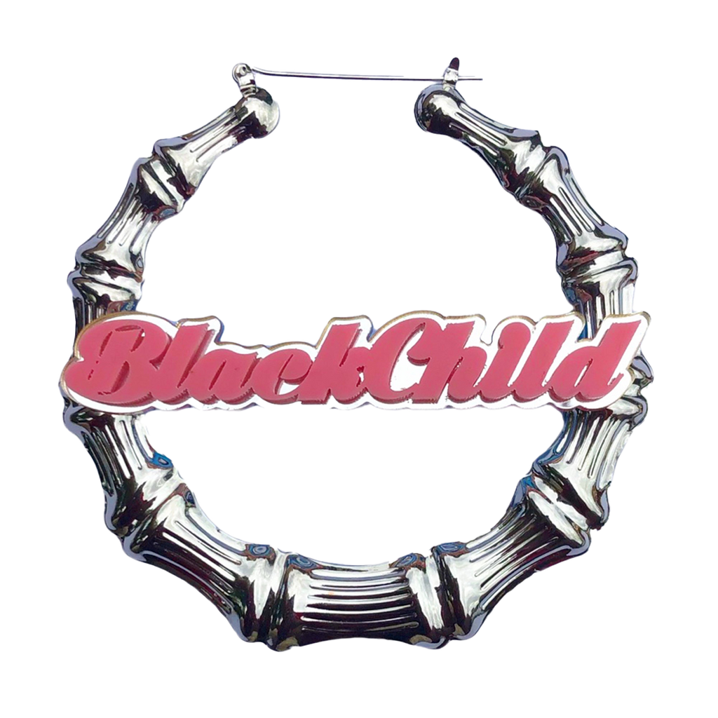 Classic "Black Child" Bamboo Hoops