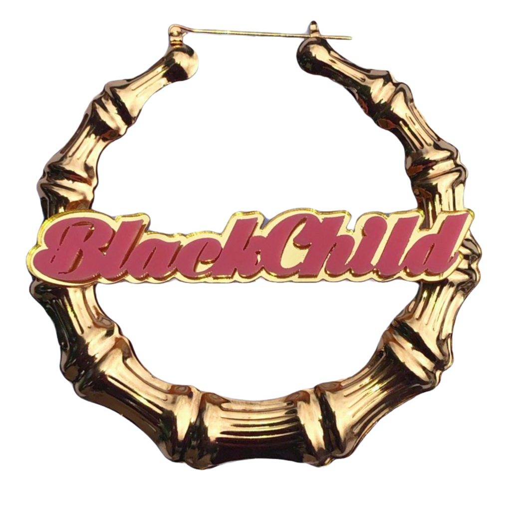 Classic "Black Child" Bamboo Hoops